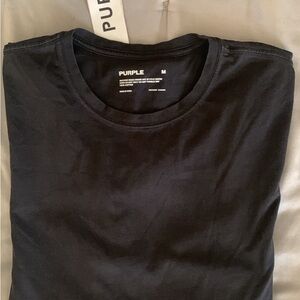 PURPLE Men's Black Crew Neck Short Sleeve Tee